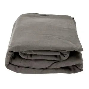 Riley Big Ottoman Slip Cover Linen Charcoal by James Lane, a Ottomans for sale on Style Sourcebook