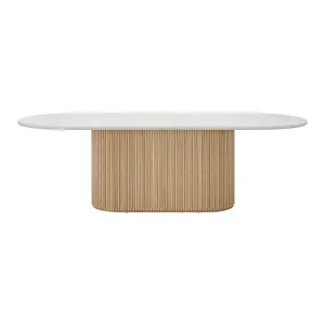 Ares Dining Table Natural & White Marble - 210 cm by James Lane, a Dining Tables for sale on Style Sourcebook
