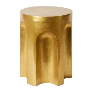 Mehkai Gold Finish Stool by James Lane, a Stools for sale on Style Sourcebook