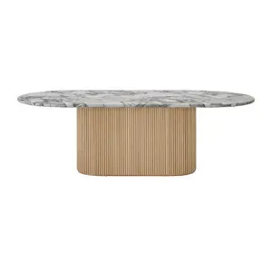Ares Dining Table Violetta Marble & Natural Ash Wood - 240 cm by James Lane, a Dining Tables for sale on Style Sourcebook