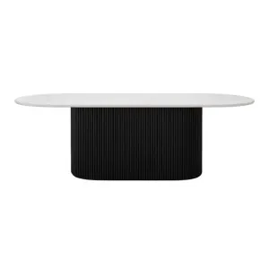 Ares Dining Table White Marble & Black Ash Wood - 240 cm by James Lane, a Dining Tables for sale on Style Sourcebook