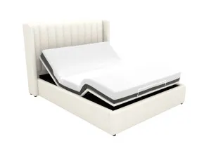 Isabella Bed Boucle Ivory Adjustable Base Queen by James Lane, a Beds & Bed Frames for sale on Style Sourcebook