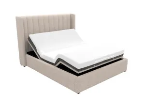 Isabella Adjustable Bed Boucle Pumice by James Lane, a Beds & Bed Frames for sale on Style Sourcebook