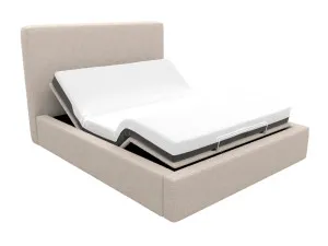 Felix Adjustable Bed Boucle Pumice by James Lane, a Beds & Bed Frames for sale on Style Sourcebook