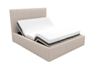 Willow Adjustable Bed Boucle Pumice by James Lane, a Beds & Bed Frames for sale on Style Sourcebook