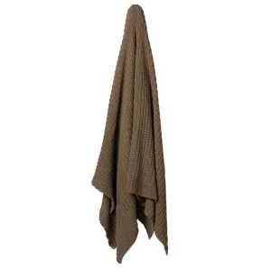 Elara Knitted Throw Brown - 170 x 130cm by James Lane, a Throws for sale on Style Sourcebook