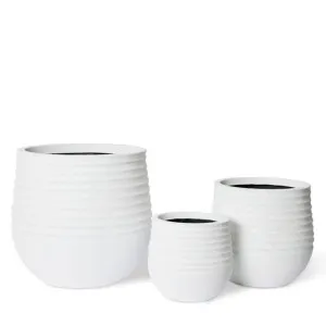 Knox Stonelite Planter Set of 3 (Outdoor) White - 49cm by Elme Living, a Plant Holders for sale on Style Sourcebook