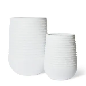 Knox Tall Stonelite Planter Set of 2 (Outdoor) White - 70cm by Elme Living, a Plant Holders for sale on Style Sourcebook