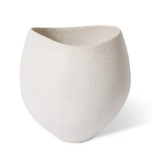 Matias Scoop Pot Sandy White - 30cm by Elme Living, a Plant Holders for sale on Style Sourcebook