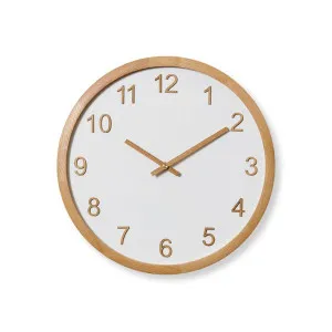 Sienna Wall Clock White/Natural - 40cm by Elme Living, a Clocks for sale on Style Sourcebook