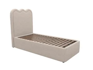 Miley Leo Gas Lift Bed Boucle Pumice Single by James Lane, a Beds & Bed Frames for sale on Style Sourcebook