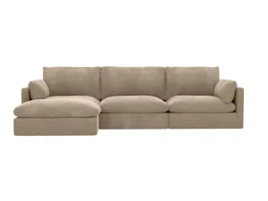 Willow Muse Soft Brown Chaise Sofa - 3 Seater by James Lane, a Sofas for sale on Style Sourcebook