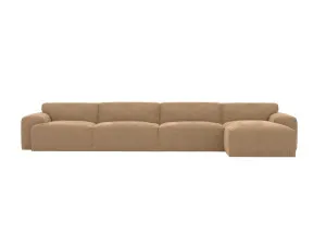 Copenhagen Avon Honey Sofa - 4 Seater RAF Chaise by James Lane, a Sofas for sale on Style Sourcebook