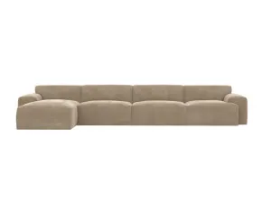 Copenhagen Muse Soft Brown Sofa - 4 Seater LAF Chaise by James Lane, a Sofas for sale on Style Sourcebook