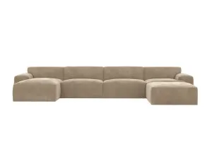 Copenhagen Muse Soft Brown Sofa - 5 seater U Shaped Modular with LAF Chaise by James Lane, a Sofas for sale on Style Sourcebook