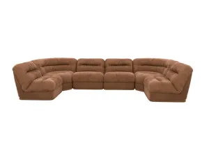 Reva Tribute Chestnut 6 Seater U-Shaped Modular Sofa by James Lane, a Sofas for sale on Style Sourcebook