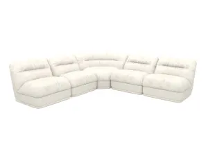 Reva Boucle Ivory 5 Seater Modular Corner Sofa by James Lane, a Sofas for sale on Style Sourcebook