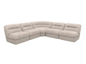 Reva Boucle Pumice 5 Seater Modular Corner Sofa by James Lane, a Sofas for sale on Style Sourcebook