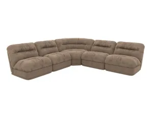 Reva Tribute Walnut 5 Seater Modular Corner Sofa by James Lane, a Sofas for sale on Style Sourcebook