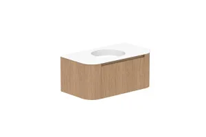 Surry 900 Wall Hung Centre Bowl, Wall Hung, Boston Oak, Matte Ceramic by ADP, a Vanities for sale on Style Sourcebook