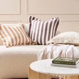Muse Frankie Stripe Feather Cushion Blue/White by Muse, a Cushions, Decorative Pillows for sale on Style Sourcebook