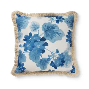 Geranium Blue Linen Blend Cushion 50cm x 50cm by Madras Link, a Cushions, Decorative Pillows for sale on Style Sourcebook