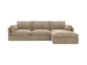 Willow Apt Muse Soft Brown 3 Seater Chaise Sofa Right Facing by James Lane, a Sofas for sale on Style Sourcebook