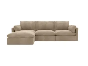 Willow Apt Muse Soft Brown 3 Seater Chaise Sofa by James Lane, a Sofas for sale on Style Sourcebook