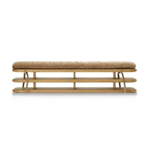 Plinto Bench with cushion - [ Oak & Amalfi Tobacco ] by ELLISON STUDIOS., a Benches for sale on Style Sourcebook