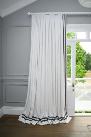 Madison Linen Drapes with Intricate Custom Banding by DrapeCo, a Curtains for sale on Style Sourcebook