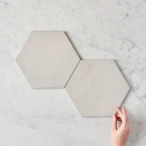 Ocean Beach White Encaustic Look Hexagon Tile for Walls and Floors by TileCloud by TileCloud, a Encaustic Tiles for sale on Style Sourcebook