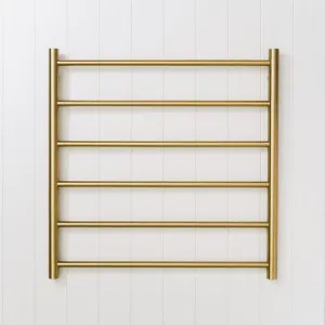 Heated Towel Ladder Brushed Brass by Yabby - 6 Rails, 304 Stainless Steel, Brushed Brass Finish by Yabby, a Towel Rails for sale on Style Sourcebook