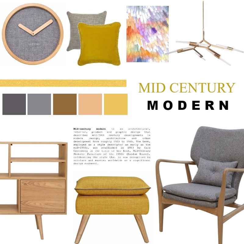 Mid century Modern Mood Board by Studio Black on Style Sourcebook