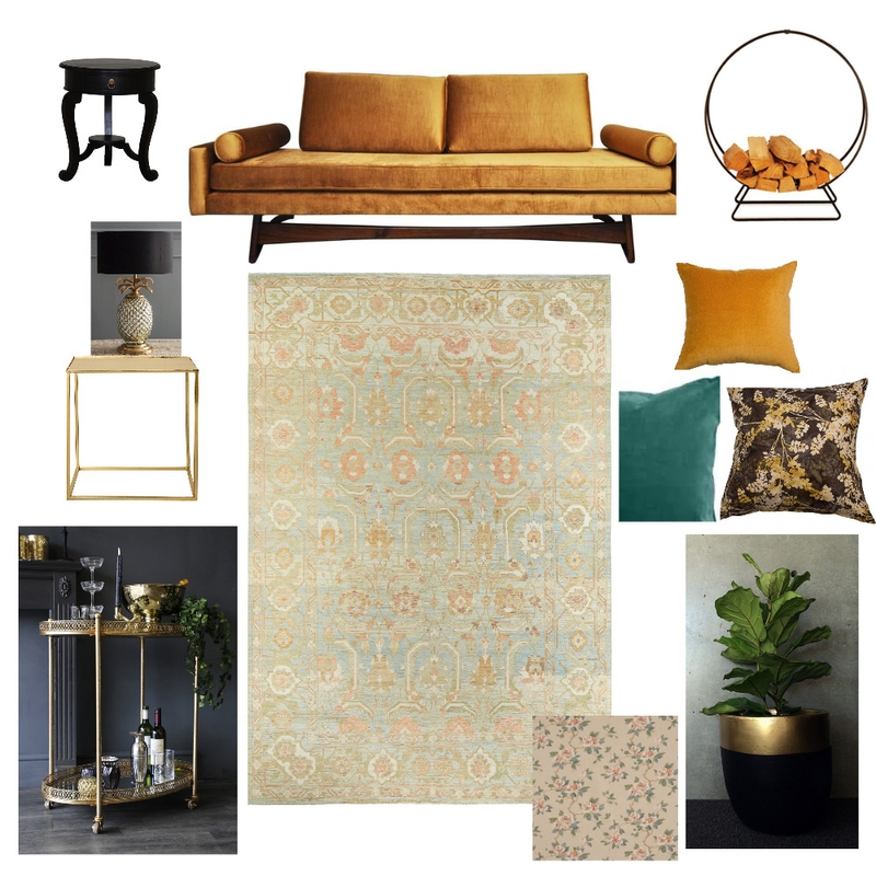 Black and Gold Lounge Room Mood Board by natalie.aurora on Style Sourcebook