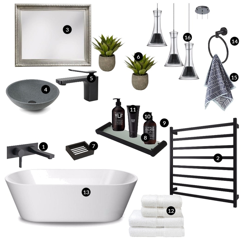 Black Bathroom Mood Board by renovatormate on Style Sourcebook