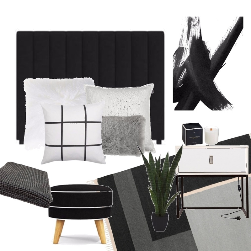 Monochrome bedroom Mood Board by Kirsty on Style Sourcebook