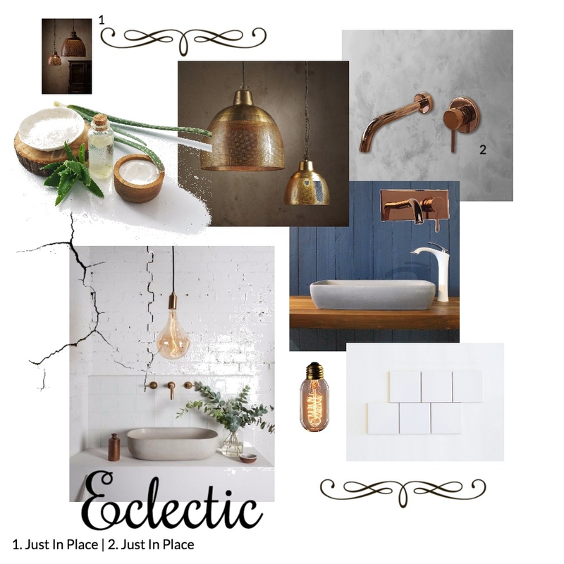 Eclectic Bathroom Mood Board by Just In Place on Style Sourcebook