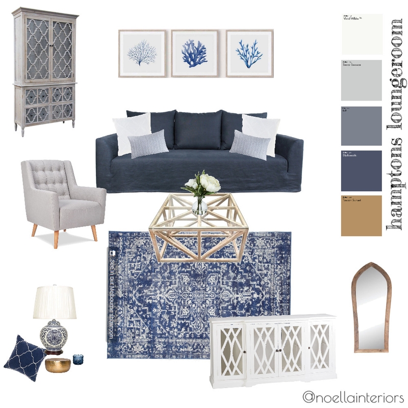 hamptons loungeroom Mood Board by noellainteriors on Style Sourcebook