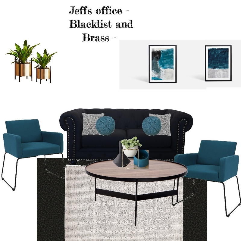 Jeff's Office blacklist and brass Mood Board by Jillian on Style Sourcebook