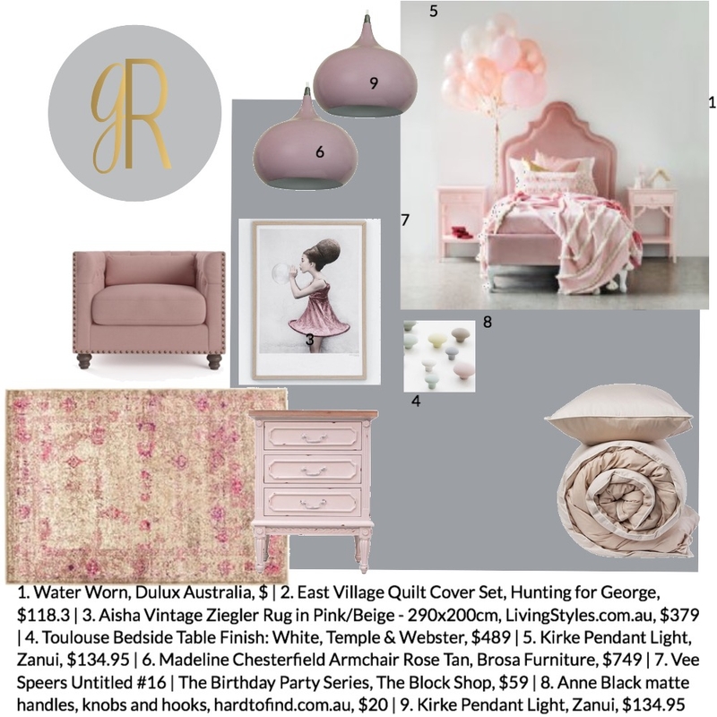 Girls Bedroom Mood Board by GeorginaRahi on Style Sourcebook