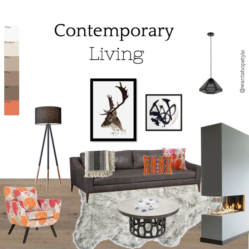 Contemporary Living Mood Board by want_shop_style on Style Sourcebook