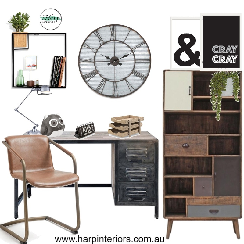 Teenage Industrial Study Mood Board by Harp Interiors on Style Sourcebook