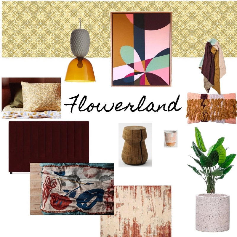 Flowerland Artwork by Anna Cole Mood Board by Interior Designstein on Style Sourcebook