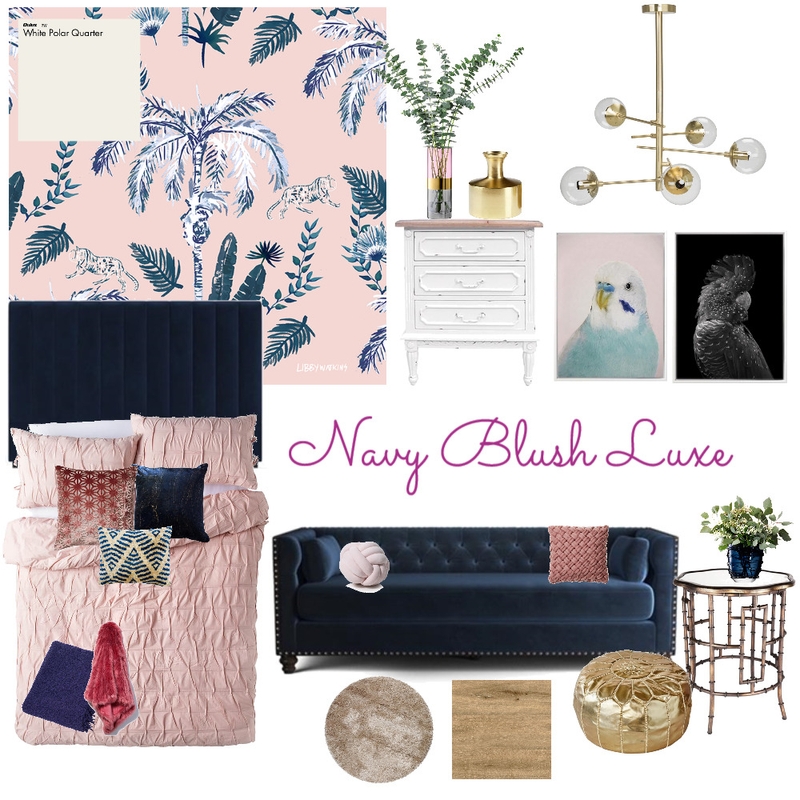 Navy Blush Luxe Mood Board by rwoodbridge on Style Sourcebook