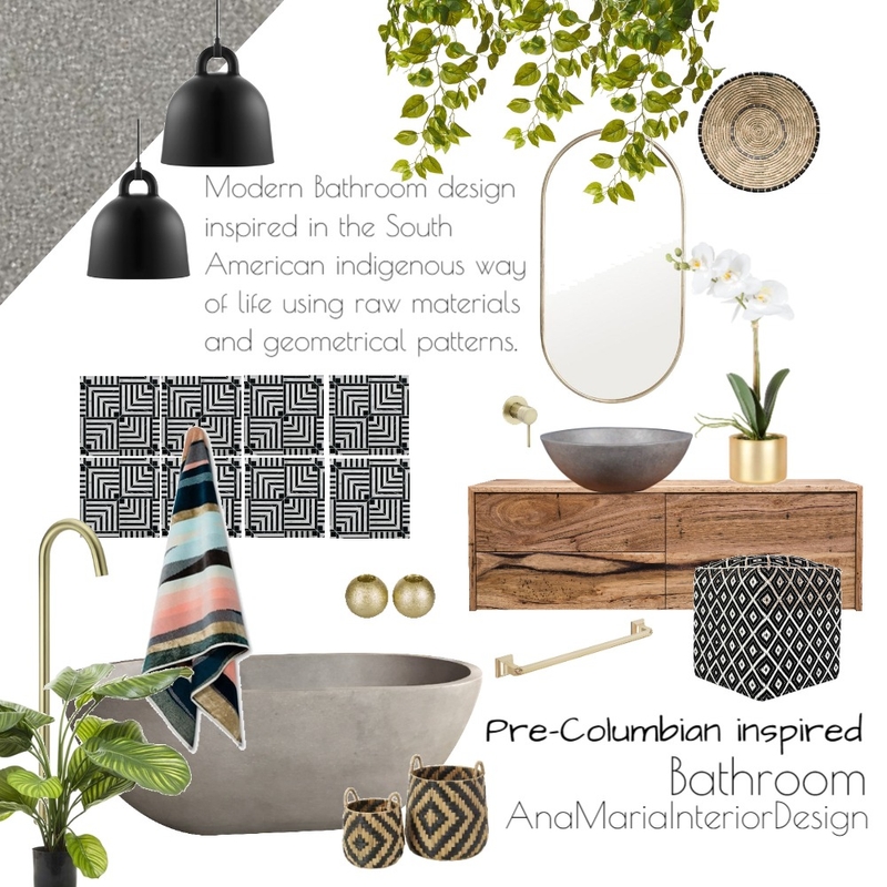 Pre-Columbian inspired Bathroom Mood Board by Ana Maria Jurado on Style Sourcebook