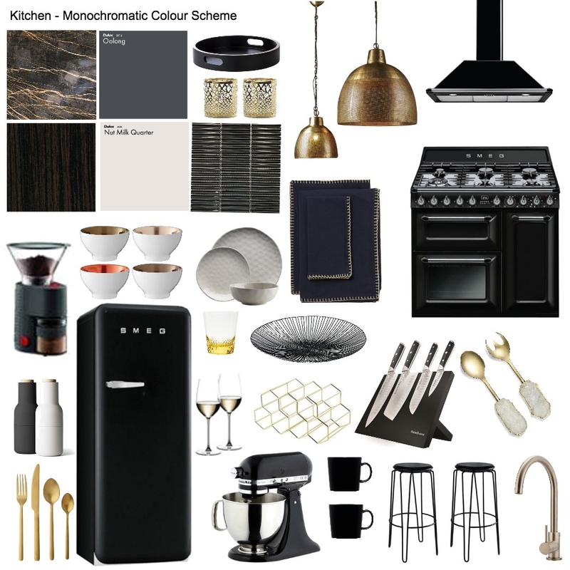 Kitchen - Monochromatic Colour Scheme Mood Board by mianardone on Style Sourcebook