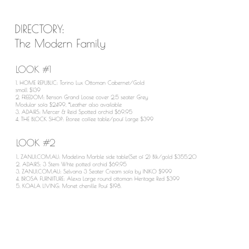 Directory: The Modern Family Mood Board by Flyingmouse inc on Style Sourcebook