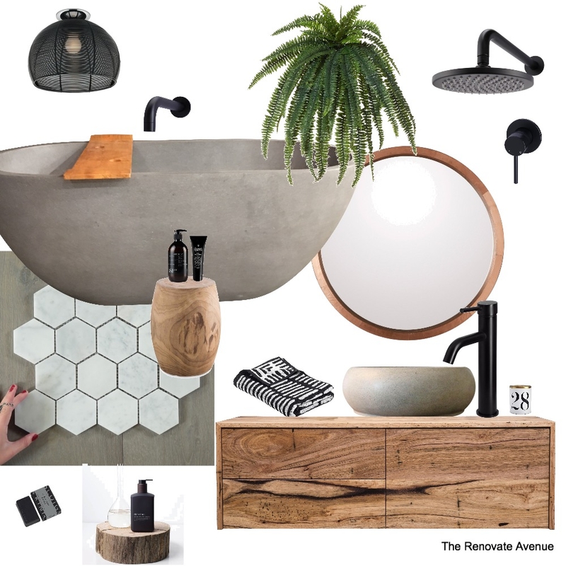 Bathroom black and grey Mood Board by The Renovate Avenue on Style Sourcebook