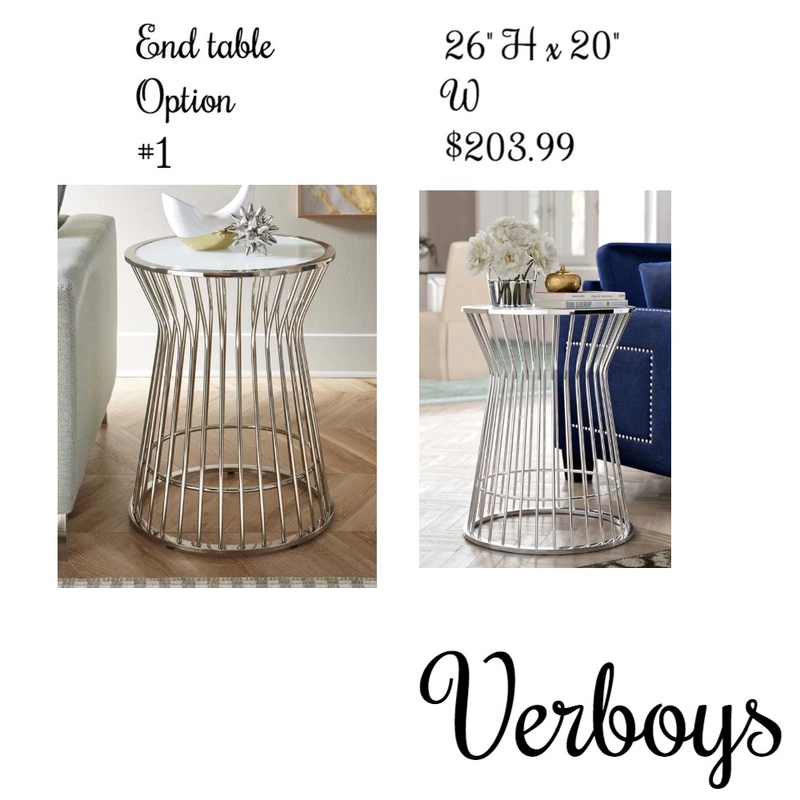 End table option #1 Mood Board by Venus Berríos on Style Sourcebook