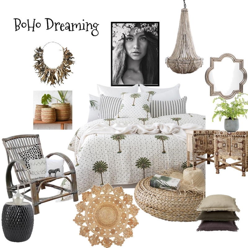 Boho Bedroom Mood board Mood Board by kime7345 on Style Sourcebook